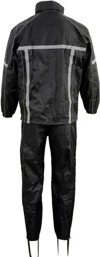 Miniatura 6 de Milwaukee Leather MPM9510 - Traje de lluvia para hombre, resistente al agua, para motocicleta, con cinta reflectante Hi Vis, en color negro