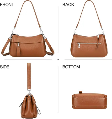 Miniatura 20 de Over Earth Genuine Leather Crossbody Bags for Women Small Hobo Handbags Shoulder Purses with 2 Detachable Straps