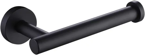 APLusee Portarrollos de Papel Higiénico Negro Mate, Percha para Rollo de Papel de Acero Inoxidable, Dispensador Redondo de TP para Montaje en Pared
