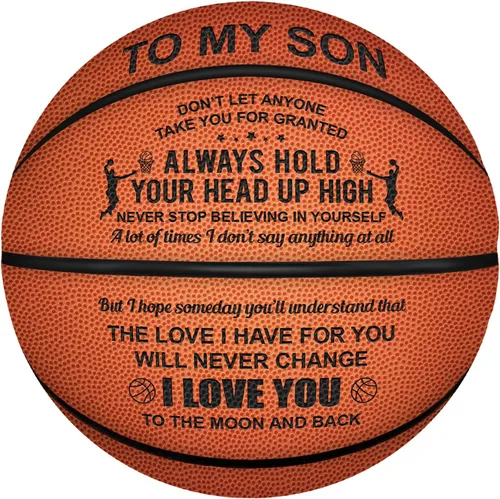 Miniatura 6 de KWOOD Regalos de baloncesto grabados personalizados para interiores y exteriores para hijo, I Love You to The Moon and Back, regalos de graduación