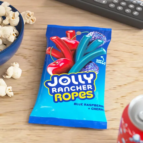 Miniatura 6 de JOLLY RANCHER Ropes - Bolsa de dulces con sabor a frambuesa azul y cereza, 6 onzas