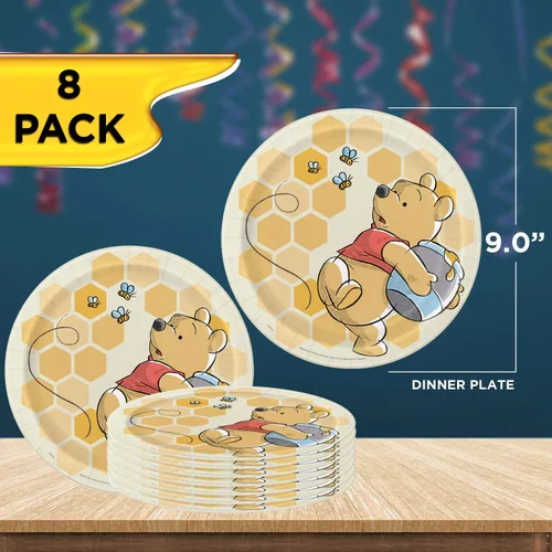 Miniatura 4 de Winnie The Pooh - Paquete de vajilla para fiestas, servilletas de almuerzo, platos de postre, cubierta de mesa ideal para fiestas temáticas