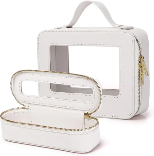 Miniatura 27 de Pinkmik Pequeña bolsa de maquillaje, mini estuche transparente para maquillaje y neceser con cremallera, organizador de bolsos para mujer