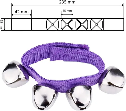 Miniatura 2 de Augshy Pulseras de Cascabeles para Muñeca, 7 Paquetes de Bandas de Muñeca con Cascabeles, Campanas de Mano y Tobillo Ajustables de Color Aleatorio