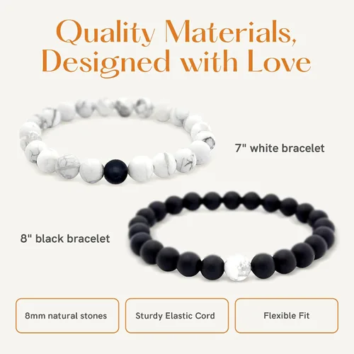 Miniatura 4 de Lucky Feather Pulseras a juego para parejas Pulseras a juego para parejas, regalos para novio, novia, marido, esposa, único, regalo de cumpleaños