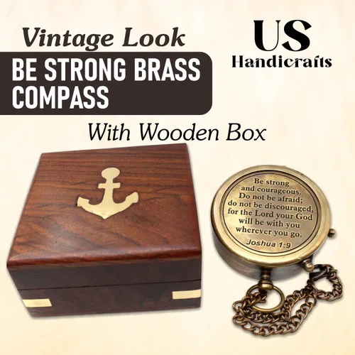 Miniatura 2 de Compass with Stamped Wooden Case