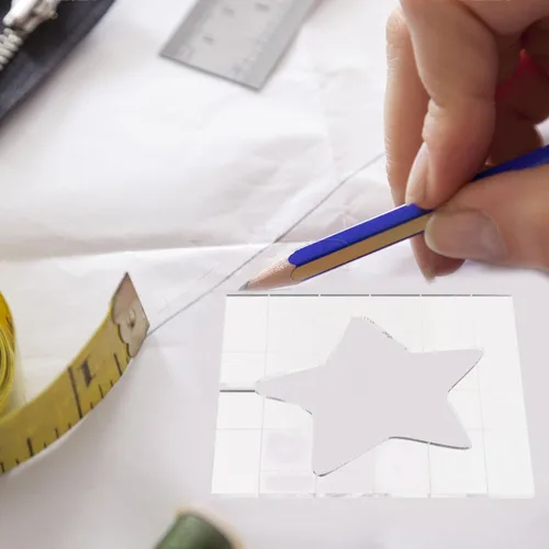 Miniatura 9 de EXCEART Plantilla acolchada con accesorios de estrella de 3.94 pulgadas, plantilla de costura acrílica transparente para acolchar, patchwork