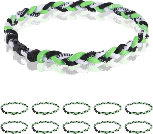 Miniatura 27 de Paquete de 12 Collares de Béisbol de 18 Pulgadas, Regalo de Equipo para Fanáticos de Béisbol, Diseño de Cuerda Tornado de Titanio Triple Trenzado
