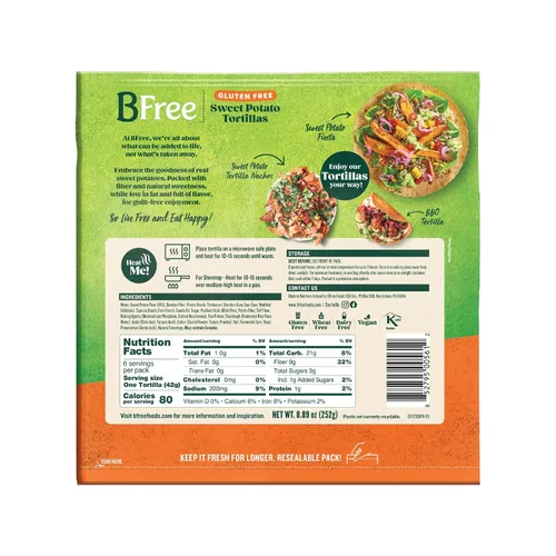 Miniatura 2 de BFree Tortillas de envoltura sin trigo sin gluten, batata, veganas sin lácteos (paquete de 2)