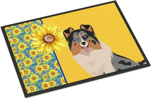 Miniatura 93 de Caroline's Treasures WDK5313MAT Airedale Terrier - Tapete para puerta delantera de 18 x 27 pulgadas, diseño de girasoles de verano, para entrada