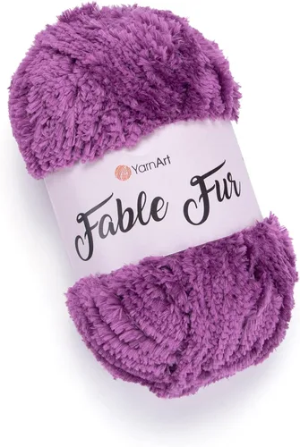Miniatura 27 de Yarnart Fable Fur Hilo (100gr), Hilo de Pestañas Sintético Suave Grueso Esponjoso Falso Difuso para Ropa de Ganchillo Tejido de Punto Súper