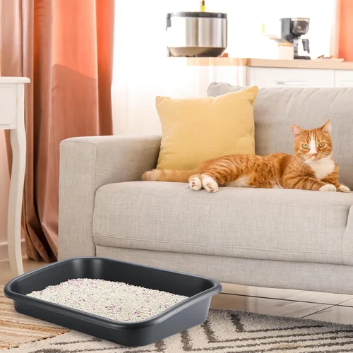 Miniatura 6 de Uiifan 3 cajas de arena para gatos mayores de entrada baja, caja de arena de gran tamaño para mascotas de entrada baja con parte superior abierta