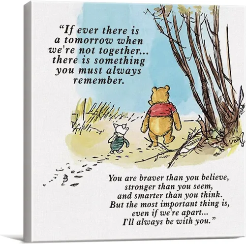 Miniatura 9 de Arte de pared clásico con cita de Winnie the Pooh, retro, Any Day Spent With You is My Favorite Day Sayings, lienzo, cuadros enmarcados, letrero