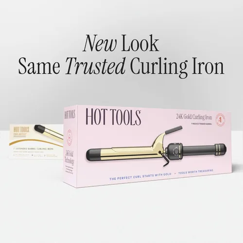 Miniatura 8 de HOT Tools Rizador profesional de oro de 24 quilates de 1 pulgada con abrazadera para rizos hinchables, estilo más rápido, menos daño y resultados