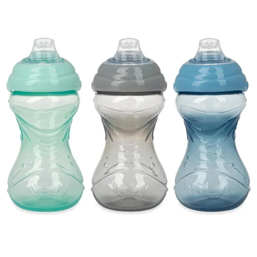 Miniatura 12 de Nuby Clik-It - Vaso para sorber de fácil agarre sin derrames y boquilla suave para niños, paquete de 3, 10 onzas, 6 meses en adelante