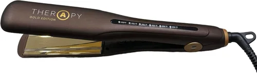 Miniatura 8 de Therapy Iron Gold Edition - Placas de cerámica de 1 1/4 pulgadas con tecnología infrarroja que repara el cabello Dorado