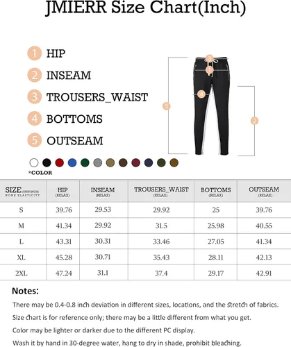 Miniatura 6 de JMIERR Pantalones deportivos para hombre con bolsillos con cremallera, pantalones deportivos ajustados para gimnasio, correr, entrenamiento