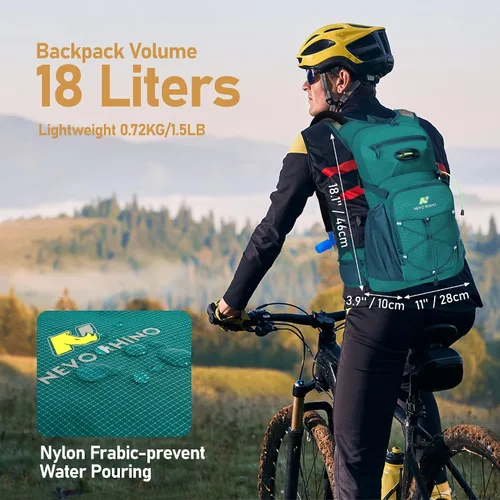 Mochila de agua de senderismo de 20L + 18L con bolsa de agua de 2 a 3 L - Válvula de mordida de alto flujo - Mochila de hidratación con