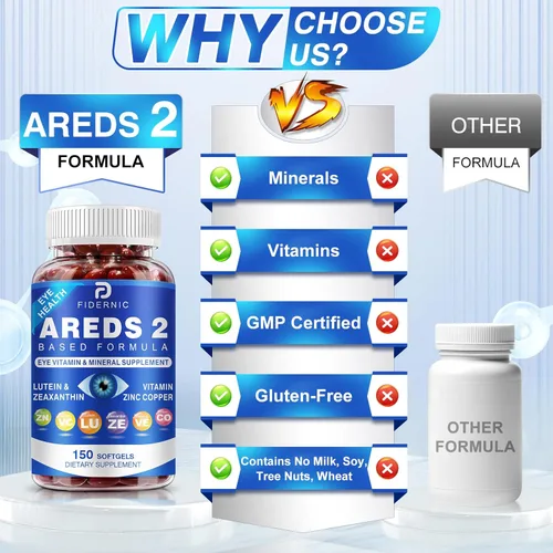 Miniatura 6 de Suplemento de vitaminas y minerales para ojos AREDS 2 — Suplemento de luteína y zeaxantina, vitamina C y E, zinc y cobre para protección contra