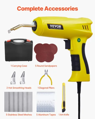 Miniatura 3 de VEVOR Kit de soldadura de plástico, pistola de soldadura de plástico de 220 W con 1200 grapas calientes y 76 varillas de soldadura, pistola