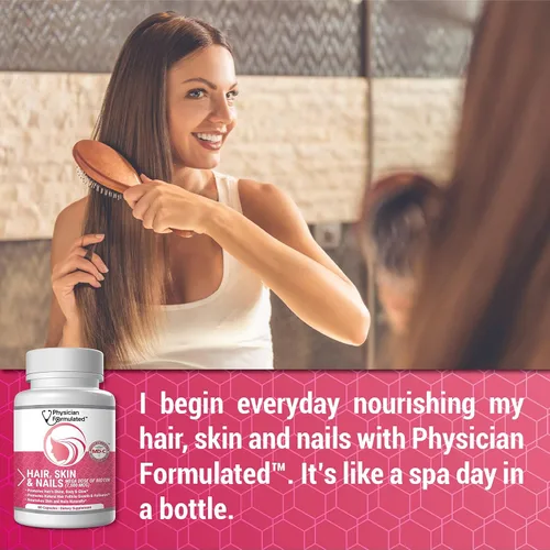 Miniatura 7 de Vitaminas para cabello, piel y uñas sanos creado por médicos para hombres y mujeres. 0.00026 oz. de biotina, aminoácidos, colágeno y ácido