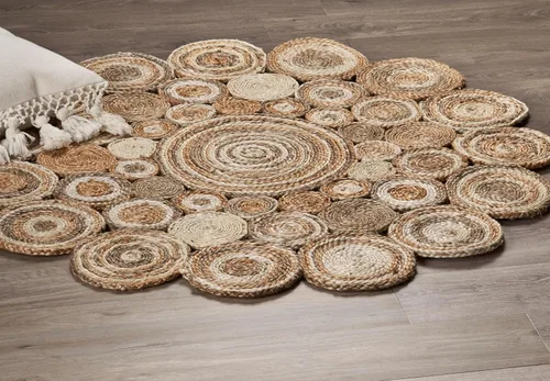 Miniatura 32 de LR Home - Alfombra ovalada de yute natural de 5 x 7 pies para decoración del hogar, alfombras trenzadas para sala de estar, dormitorio, sala