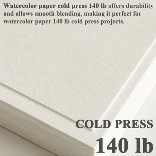 Miniatura 2 de SuFly Bloc de papel de acuarela de 5 x 7 pulgadas, 64 hojas de papel de acuarela de prensa en frío de 140 libras, papel de pintura de acuarela