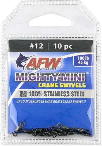 Miniatura 28 de American Fishing Wire Mighty Mini grúa giratoria, línea de pesca esencial, equipo de pesca compacto, giro de agua salada, giro de acero inoxidable