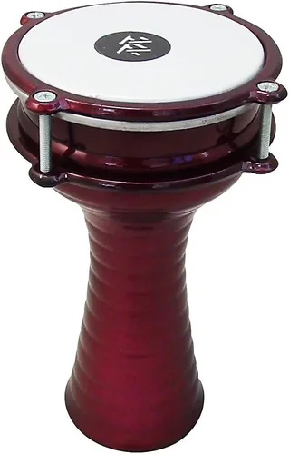 Miniatura 5 de Kids Percussion Darbuka de aluminio de 10 pulgadas de longitud, 5.2 pulgadas de cabeza sintética ajustable Doumbek tambor de mano para niños (negro)