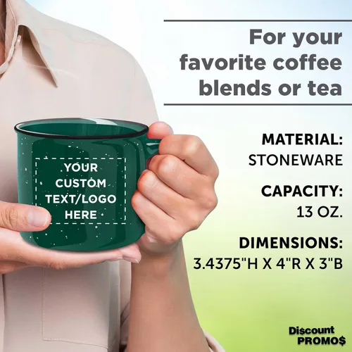 Miniatura 4 de DISCOUNT PROMOS Tazas de Café de Cerámica Personalizadas para Fogata de 13 oz. Juego de 100, Paquete Personalizado a Granel - Perfecto para Té