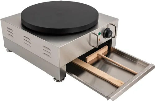 Miniatura 5 de Máquina de crepas comercial de 16 pulgadas de 2200 W, máquina eléctrica para panqueques con placa calefactora redonda antiadherente para crepé