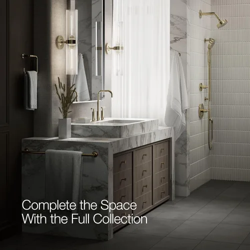 Miniatura 11 de KOHLER K-14408-4-AF Purist - Grifo para lavabo de baño, 3 agujeros, manijas de palanca alta generalizadas y boquilla de cuello de cisne alto, 1.2