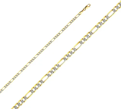 Miniatura 2 de Wellingsale Cadenas Figaro de oro macizo de 14 quilates (Seleccionar opciones)