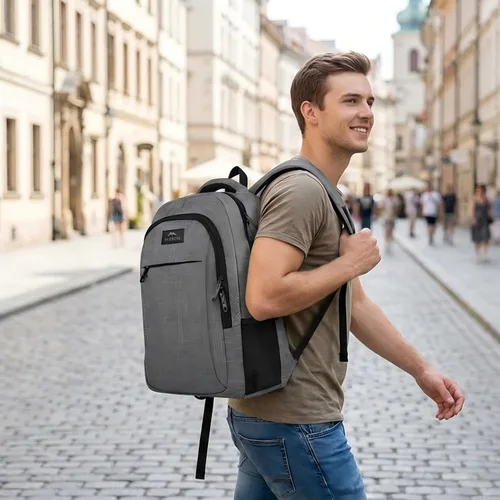 Miniatura 8 de MATEIN - Mochila de viaje para laptop, mochila empresarial antirrobo, delgada, resistente, puerto de carga USB, impermeable, para universidad o Gris