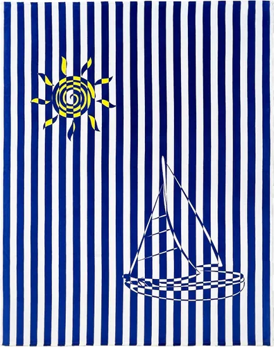 Miniatura 6 de Softerry Anclajes extra grandes de 58 x 74 pulgadas (57.9 x 74.0 in) Toalla familiar Jumbo 100% algodón terciopelo manta de playa náutica