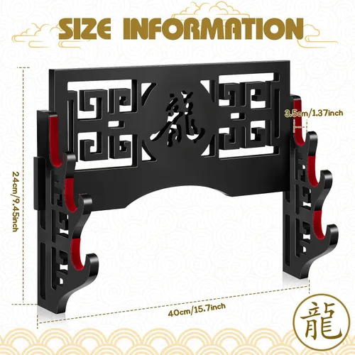 Miniatura 2 de Barydat Soporte de pared para katana, soporte para espada samurái, soporte para colgar espada japonesa Wakizashi, colección de pasatiempos
