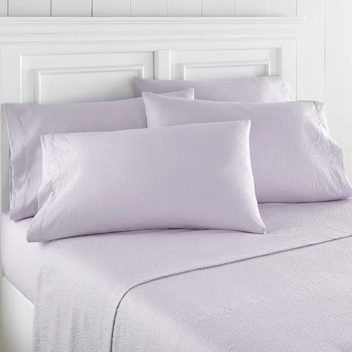 Miniatura 7 de Thermee Juego de sábanas de sirsaca con fundas de almohada adicionales, tamaño King de 6 piezas, ropa de cama transpirable y fresca, sábana bajera