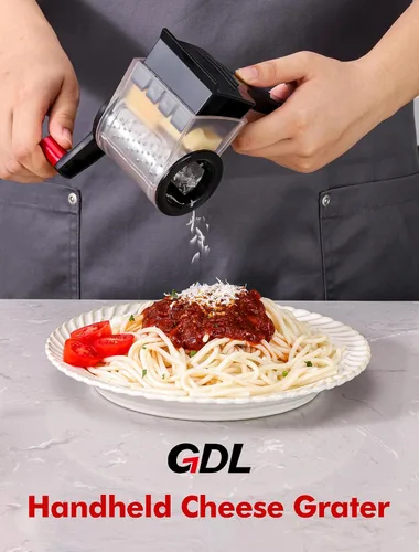Miniatura 8 de GDL Rallador de queso con asa, rallador de queso parmesano compacto para cocina, apto para lavavajillas, rallador de parmesano con hoja de acero