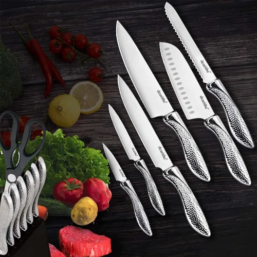 Miniatura 5 de Juego de cuchillos para cocina con bloque, juego de 14 piezas de bloque de cuchillos de acero inoxidable de alto carbono con afilador incorporado