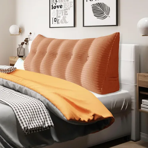 Miniatura 46 de Almohada de cuña gruesa de 14 libras tamaño King para cabecero, posicionador de cuerpo, almohada de lectura triangular para sentarse en la cama