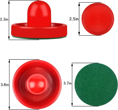 Miniatura 2 de ONE250 Empujadores de hockey de aire y discos de hockey de aire rojo, asas de portería, accesorios de repuesto para mesas de juego