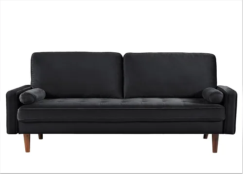 Miniatura 41 de Container Furniture - Sofá de piel sintética para la sala de estar moderna con cojines extraíbles y patas de madera maciza, sofá estilo lujoso