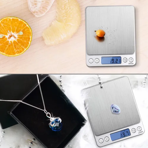 Miniatura 6 de (Actualizada) AMIR Báscula Digital de Cocina, 500g Báscula Mini de Bolsillo para Joyería, Báscula de Alimentos, Báscula de Café, Pantalla LCD