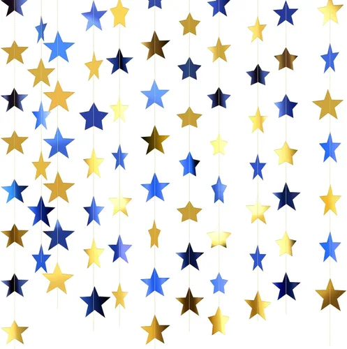 Miniatura 33 de Patelai Guirnalda de estrellas con purpurina 2026, decoración de graduación de 130 pies, pancarta colgante de estrella para fiesta, cumpleaños