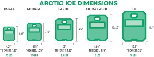 Miniatura 5 de Arctic Ice Bolsa de hielo reutilizable de larga duración de la serie Alaskan, se congela a 32 ° Fahrenheit, mantiene los alimentos y bebidas frescos