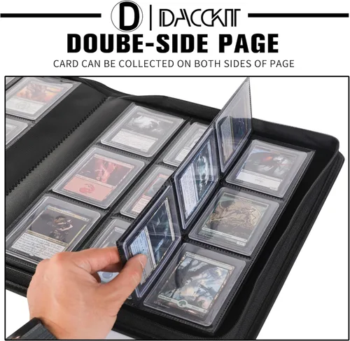 Miniatura 5 de D DACCKIT Carpeta Toploader con capacidad para 288 cargadores superiores, carpeta con 9 bolsillos superiores para tarjeteros rígidos de 3 x 4