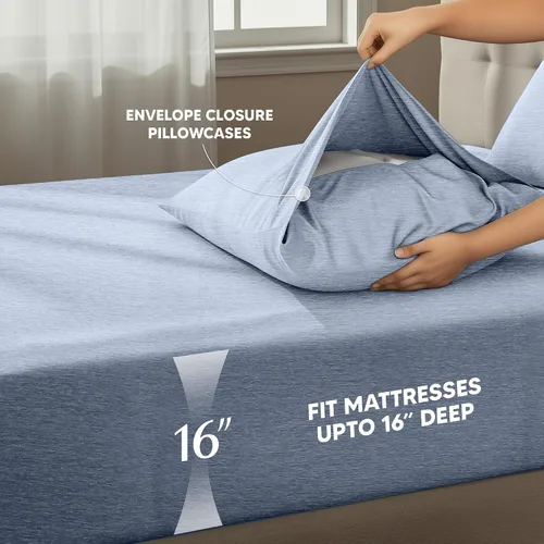 Miniatura 18 de Utopia Bedding Juego de sábanas Queen – Sábanas de 4 piezas para cama tamaño Queen, microfibra suave y transpirable, incluye 1 sábana bajera, 1 Gris