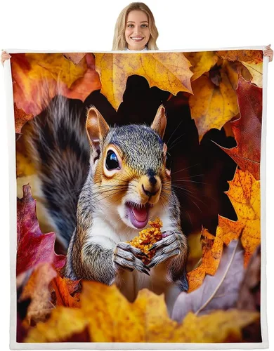 Miniatura 16 de Manta de temporada de otoño para niños y niñas, bonito forro polar de conejo de dibujos animados, regalos de feliz día de Acción de Gracias