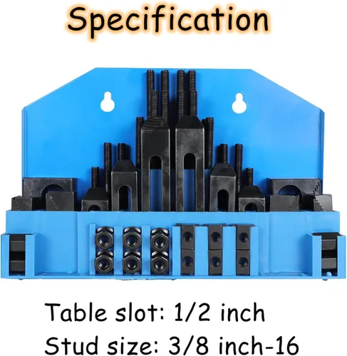 Miniatura 3 de GXYWADY Kit de sujeción con ranura en T de 1/2 pulgada, reemplazo de pernos de 3/8 pulgadas-16 para molino Bridgeport con caja de almacenamiento
