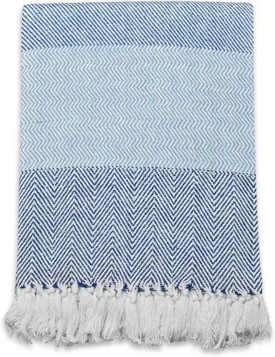 Miniatura 5 de DII Manta Tejida con Puntada de Diamante, Moderna Orgánica, 50 x 60 pulgadas, Aqua